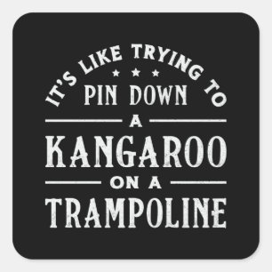 Adesivo Quadrado Kangaroo: Trampoline De Gymnast
