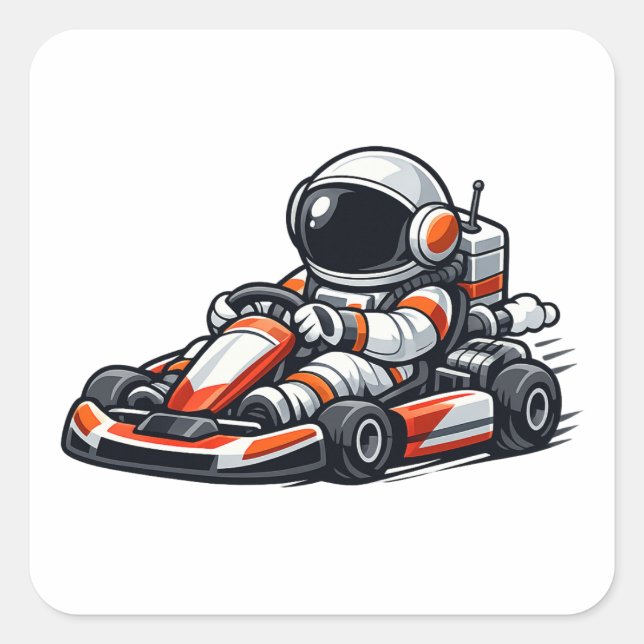 Adesivo Quadrado Kart Astronauta (Frente)
