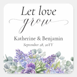Adesivo Quadrado Katherine Succulent Wedding Favor