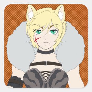 Adesivo Quadrado Katlin-chan