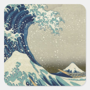 Adesivo Quadrado Katsushika Hokusai: A Grande Onda de Kanagawa