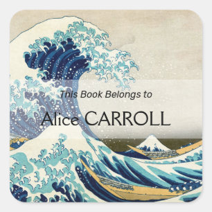 Adesivo Quadrado Katsushika Hokusai - A onda do Excelente de Kanaga