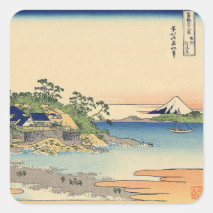 Adesivo Quadrado Katsushika Hokusai Enoshima na província de Sagami