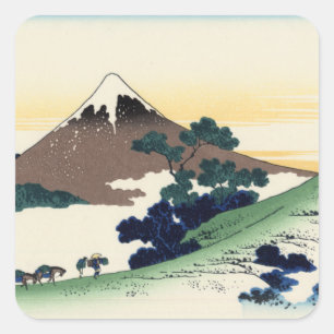 Adesivo Quadrado Katsushika Hokusai. O Inume Pass no Kai Provinc