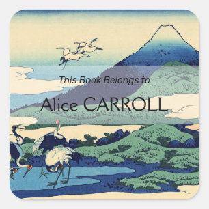 Adesivo Quadrado Katsushika Hokusai - Umegawa na província de Sagam