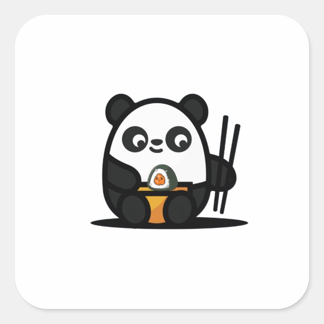 Adesivo Quadrado Kawaii Funny Panda (Frente)