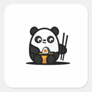 Adesivo Quadrado Kawaii Funny Panda