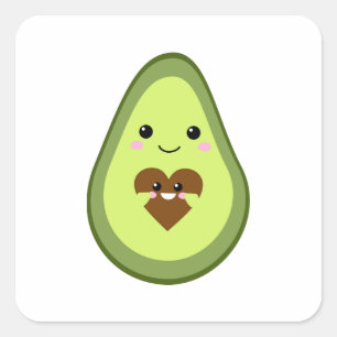 Adesivo Quadrado Kawaii Grávida Avocado Cute Mãe Bebê de Materni