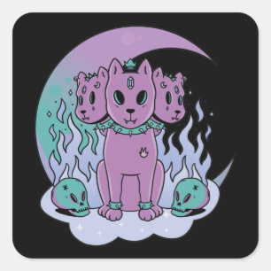 Adesivo Quadrado Kawaii Pastel Cores Góticos Góticos Quadrados