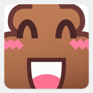 Adesivo Quadrado kawaii poop emojis