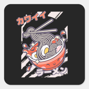 Adesivo Quadrado Kawaii Ramen nodels