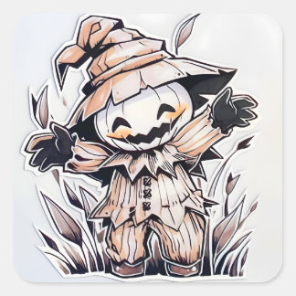 Adesivo Quadrado Kawaii Scarecrow 01