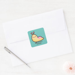 Adesivo Quadrado Kawaii Slug 可 Japonês い ナ メ ク 愛 Texto Personalizad