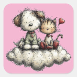 Adesivo Quadrado Kawaii Valentine Character 3 Inch Sticker – Cute L