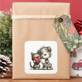 Adesivo Quadrado Kawaii Valentine Character 3 Inch Sticker – Cute L