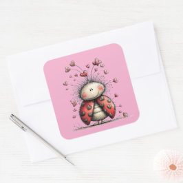 Adesivo Quadrado Kawaii Valentine Character 3 Inch Sticker – Cute L