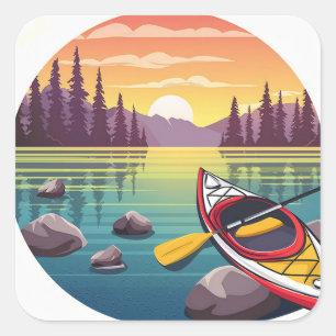 Adesivo Quadrado Kayak Sticker