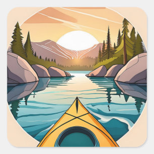 Adesivo Quadrado Kayak Sticker