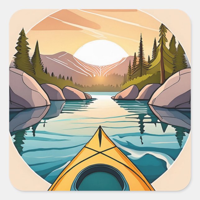 Adesivo Quadrado Kayak Sticker (Frente)