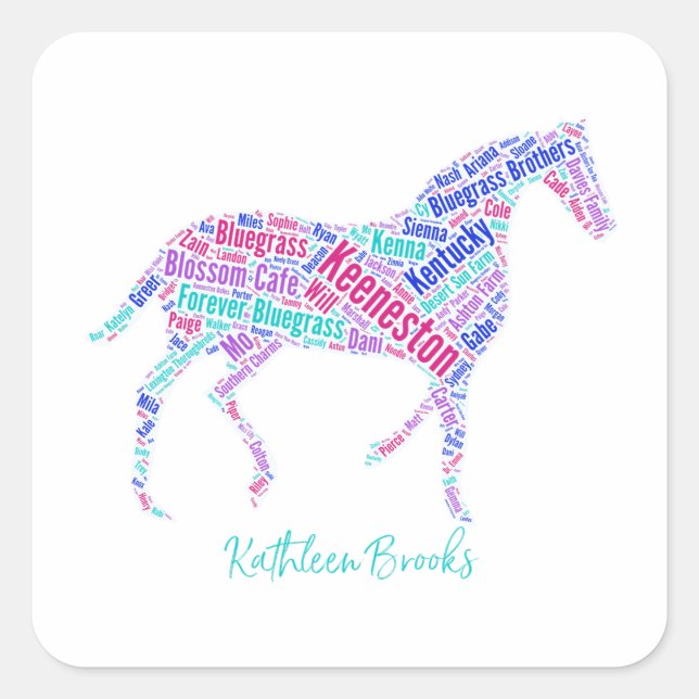 Adesivo Quadrado Keeneston Horse Vinyl Sticker (Frente)