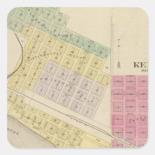Adesivo Quadrado Kendall, Morganville, prata, Idana, Kansas