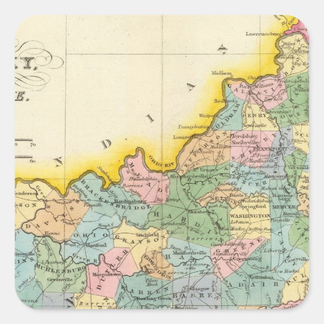 Adesivo Quadrado Kentucky, Tennessee 4 (Frente)