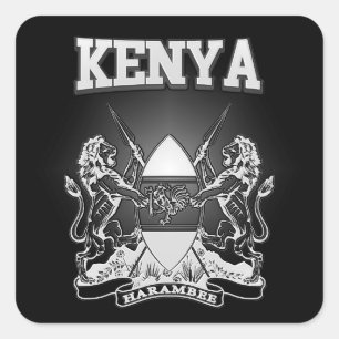 Adesivo Quadrado Kenya Coat of Arms