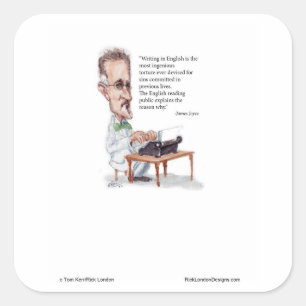Adesivo Quadrado Kerr/Londres James Joyce e o inglês são tortura Ci