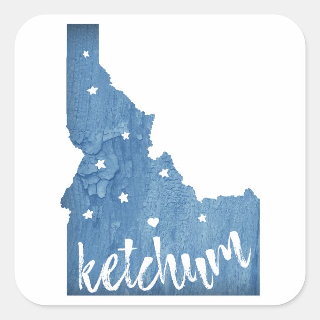 Adesivo Quadrado Ketchum Idaho Wood Grain (Frente)