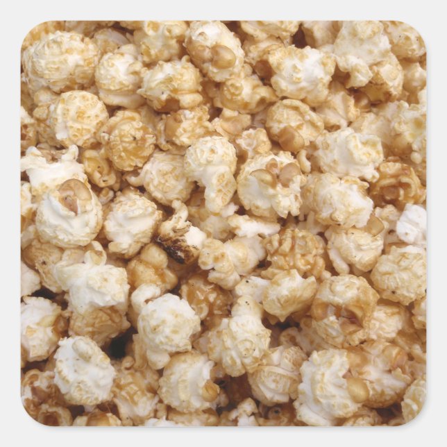 Adesivo Quadrado Kettlecorn Popcorn Photo Sticker for Snack Lovers (Frente)