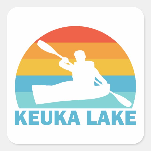 Adesivo Quadrado Keuka Lake New York Kayak (Frente)