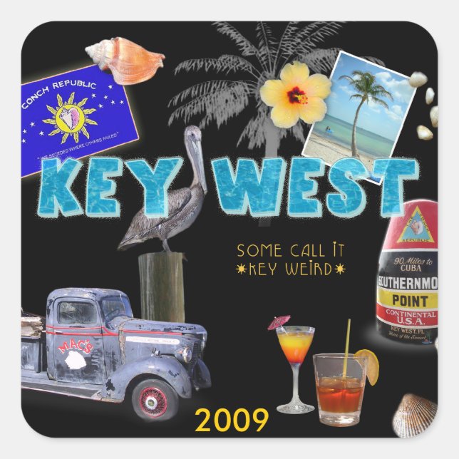 Adesivo Quadrado Key West (Frente)