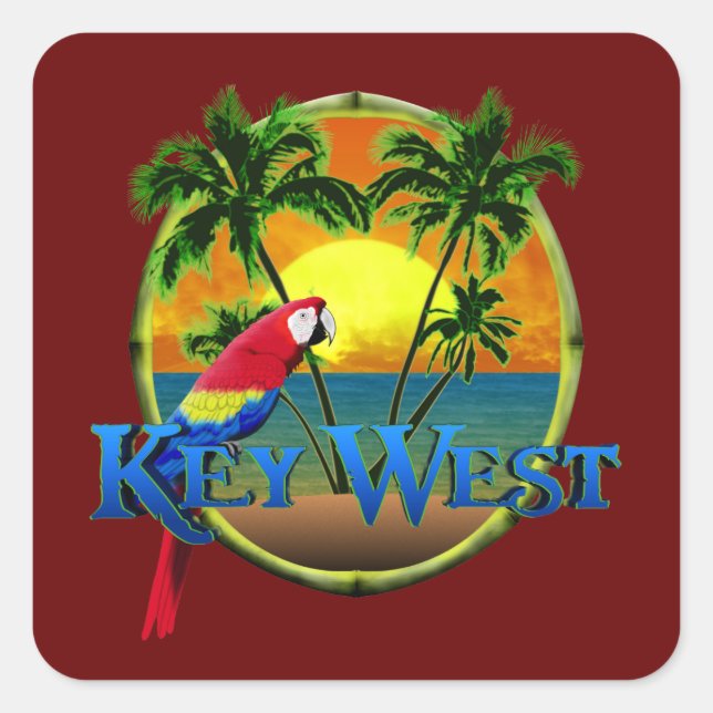 Adesivo Quadrado Key West Sunset (Frente)