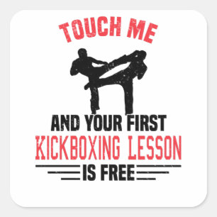 Adesivo Quadrado Kickboxer Artes Marciais do Kickboxer Sparing