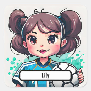 Adesivo Quadrado Kickin' Cutie Sticker Com Nametag Personalizado