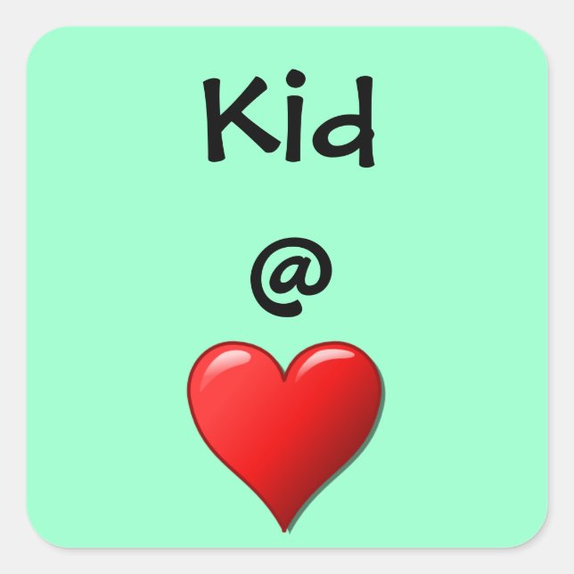 Adesivo Quadrado Kid @ Heart (Frente)