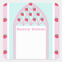 Kids Berry Sweet Party Square Sticker