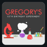 Adesivo Quadrado Kids Science Party<br><div class="desc">Seu filho ama ciência? Uma festa temática da ciência é perfeita para o pequeno cientista na sua vida! Faça dela uma festa de aniversário explosiva para crianças com os adesivos do Kids Science Party projetados pela Enchantfancy Design Company. Esses adesivos quadrados apresentam um conjunto de laboratório científico completo com coisas...</div>