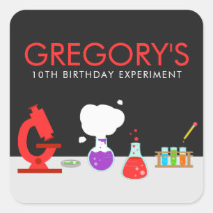 Adesivo Quadrado Kids Science Party