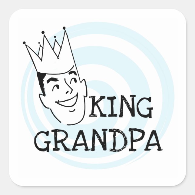 Adesivo Quadrado King Grandpa T-shirts e presentes (Frente)