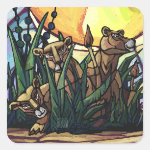 Adesivo Quadrado King Lion e Cubs