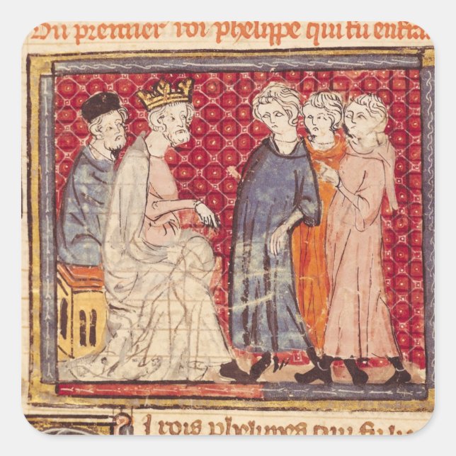 Adesivo Quadrado King Philippe I , Grandes Chroniques de França (Frente)