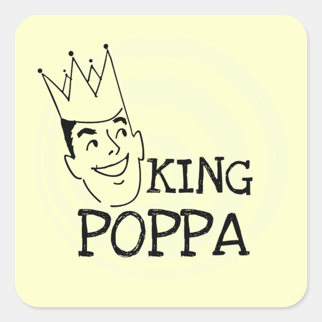 Adesivo Quadrado King Poppa T-shirts e presentes (Frente)