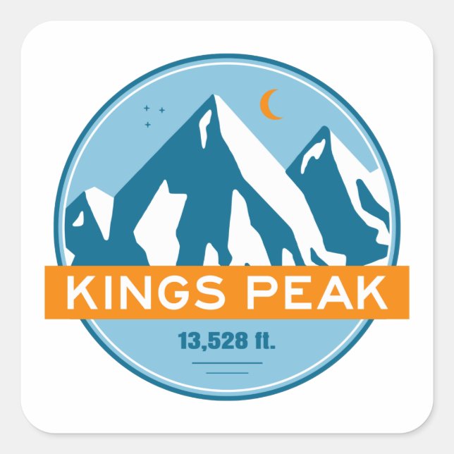 Adesivo Quadrado Kings Peak Utah Stars Moon (Frente)