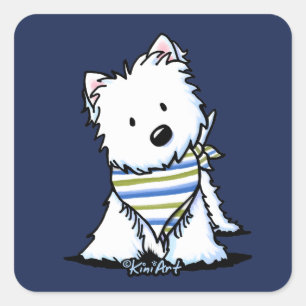 Adesivo Quadrado KiniArt Scarf Westie