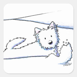 Adesivo Quadrado KiniArt Snow Plow Westie
