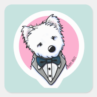Adesivo Quadrado KiniArt Tuxedo Westie