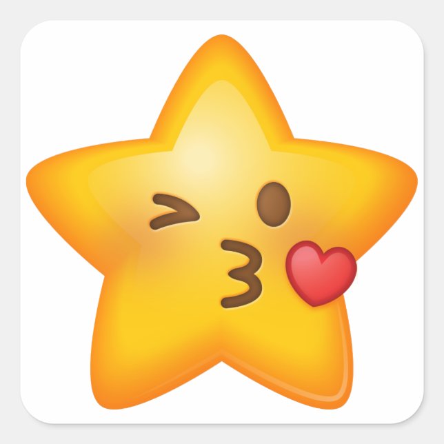 Adesivo Quadrado Kissy Star Emoji Stickers (Frente)