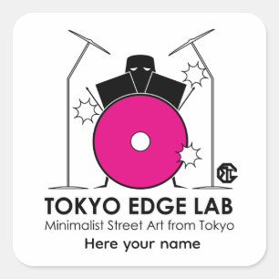 Adesivo Quadrado Kit de Bateria Minimalista - Tokyo Edge Lab