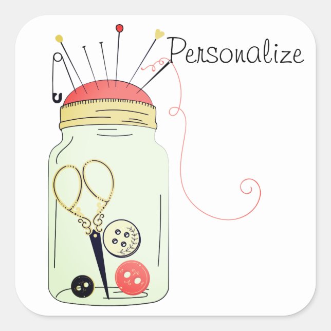 Adesivo Quadrado Kit de costura por safra (Frente)